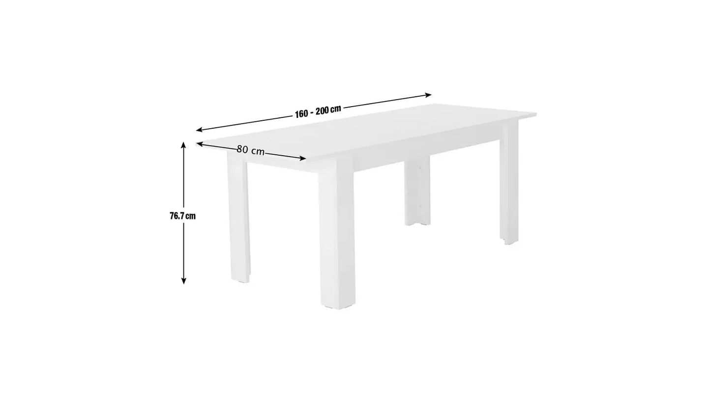 Miami Gloss Extending 8 Seater Dining Table - White